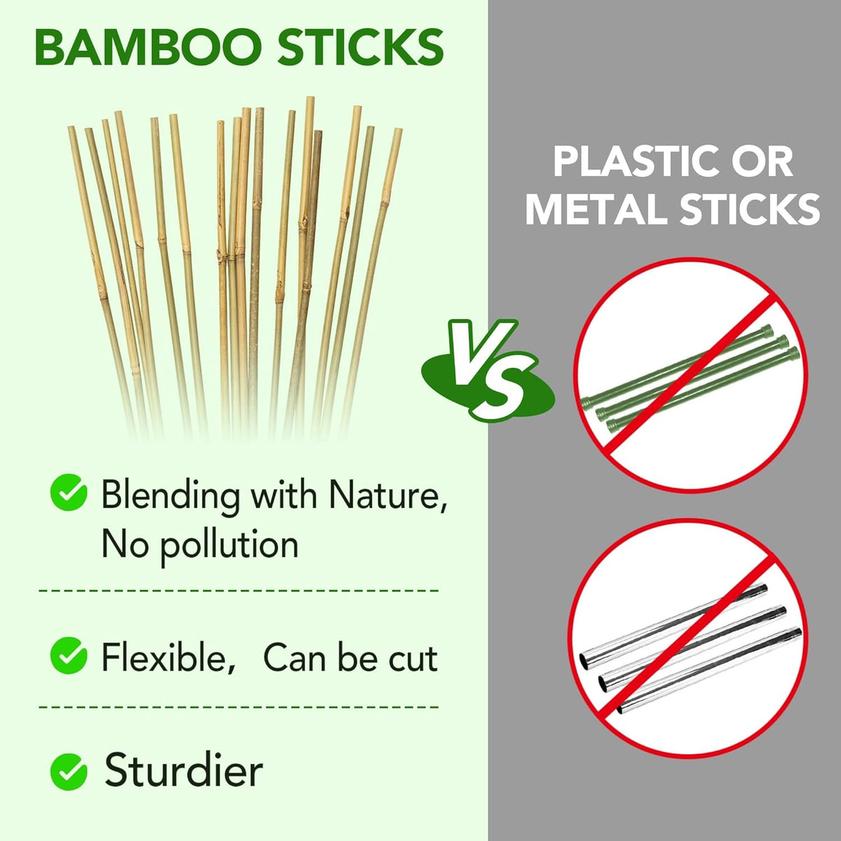 70 Pcs Bamboo Stakes, 4 Feet Natural Bamboo Garden Stakes for Plant, Garden Bamboo Plant Sticks for Plants Support, Tomato, Beans, Vegetable, Trees and Climbing Plants
