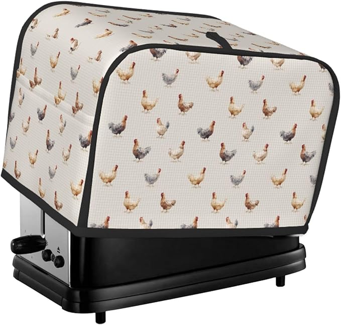 Toaster Cover 2 Slice Chicken Pattern Kitchen Small Appliance Covers with Pockets Dust and Fingerprint Protection