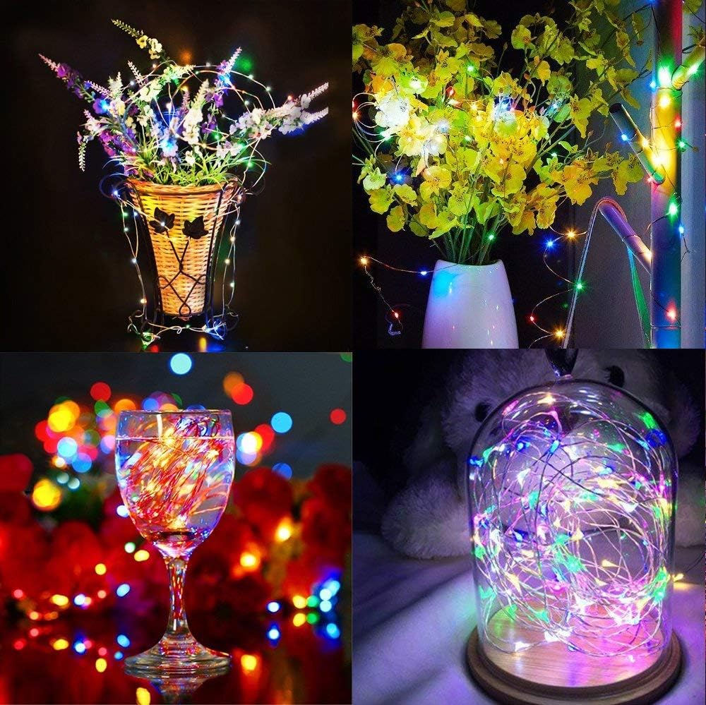 Lomotech Solar String Lights Outdoor - 2 Pack Total 66ft 200LED Solar Fairy Lights Waterproof 8 Modes Twinkle Lights for Outdoor, Patio, Garden, Yard, Party, Wedding, Tree Decoration (Multicolor)