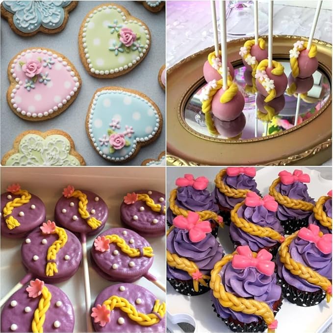 Silicone Pie Crust Mold Hemp Rope Mold Scroll Lace Fondant Molds Border Decoration Sugarcraft Lace Rope Mould for Cookie Mousse Cupcake Desserts Cake Decorating Topper Candy Chocolate Resin