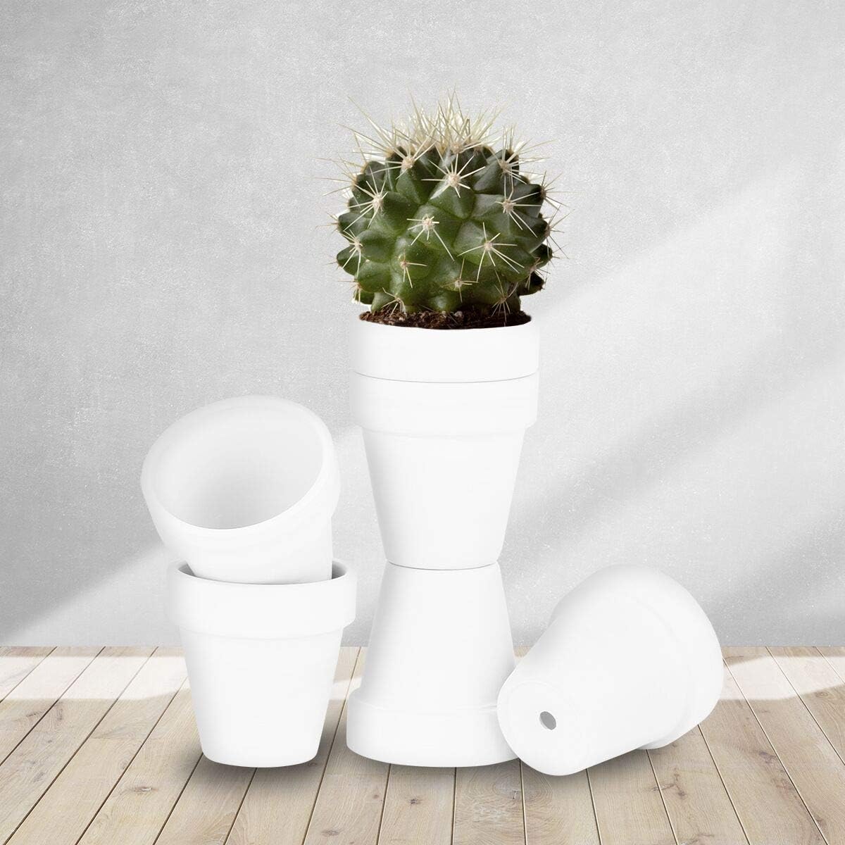 24pcs Small Mini Clay Pots, 2.5'' Terracotta Pot Clay Ceramic Pottery Planter, Cactus Flower Terra Cotta Pots, Succulents Nursery Pots, with Drainage Hole, for Indoor/Outdoor