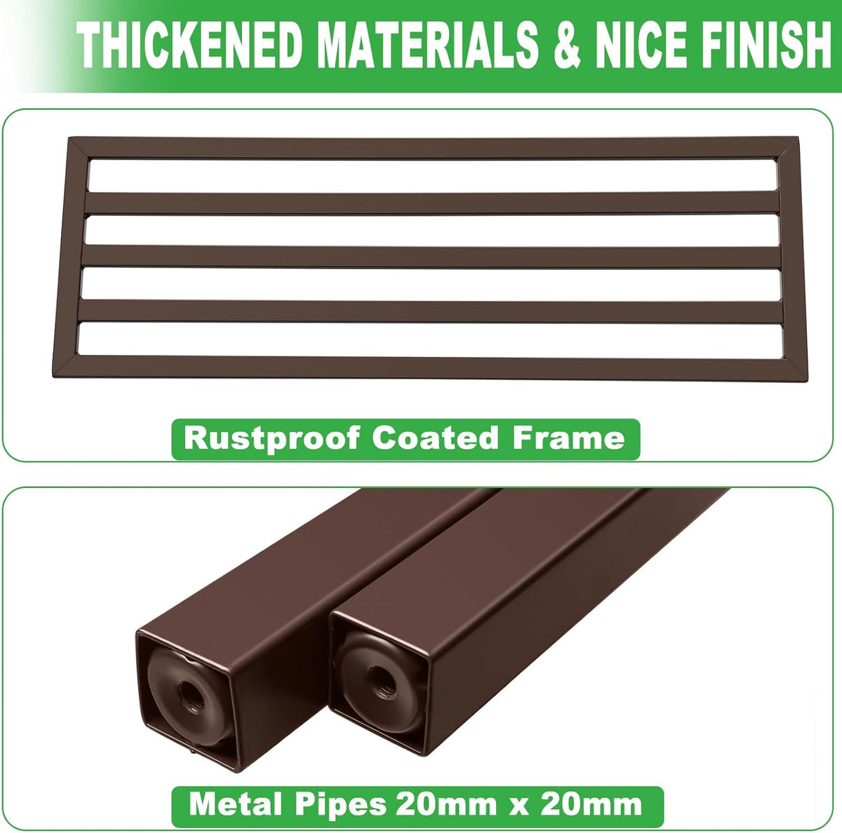 2 Pack Metal Plant Stand Outdoor Plant Shelf Indoor,1 Tier Heavy Duty Plant Stands for Multiple Plants,26" L x 10.12" H x 8.75" W,Coffee