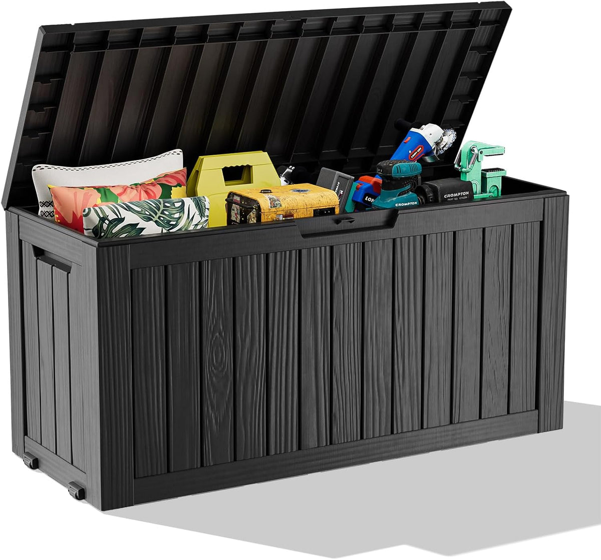 75 Gallon Outdoor Storage Box – Waterproof Deck Box for Patio & Garden,Black