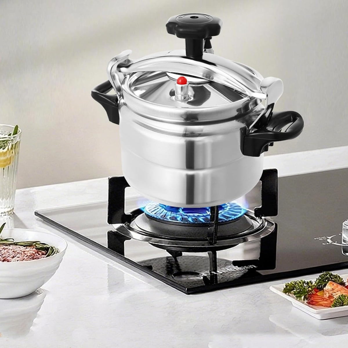 3.17 Quart Pressure Cooker,Small Pressure Canner,Aluminum Pressure Pot For Open Fire,Induction,Electric,Gas Everyday Use Kitchen 35kpa