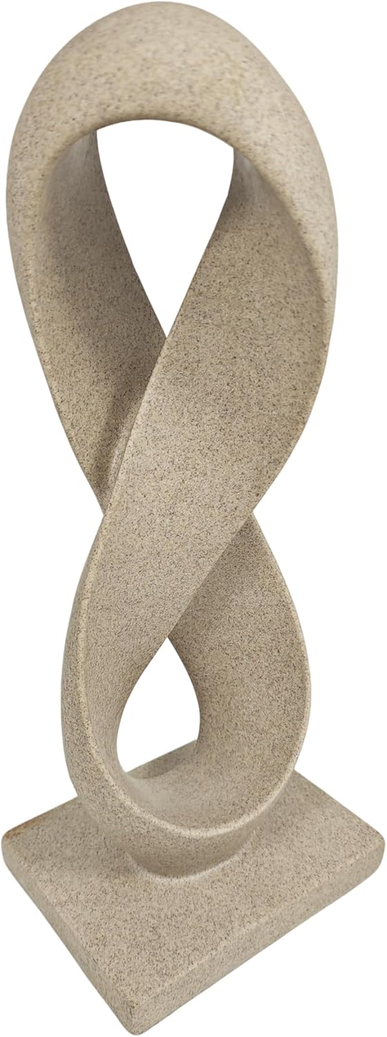 SIMON'S SHOP Modern Abstract Statue Number Eight Infinity Loop Sculpture for Home Office Bookshelf Sandstone Ornament Decor