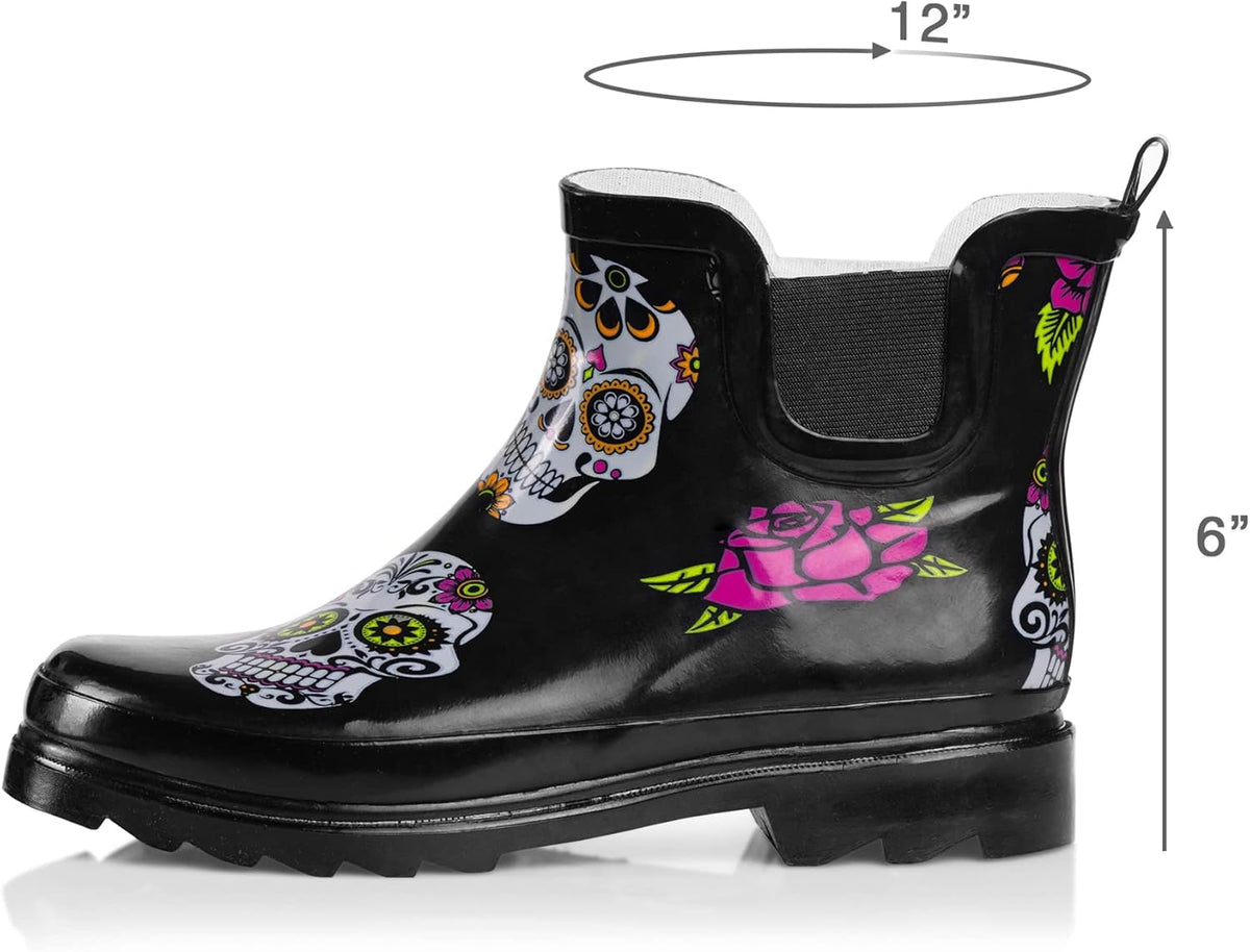 NORTY - Womens Ankle Rain Boots - Ladies Waterproof Winter Spring Garden Boot runs ½ size large