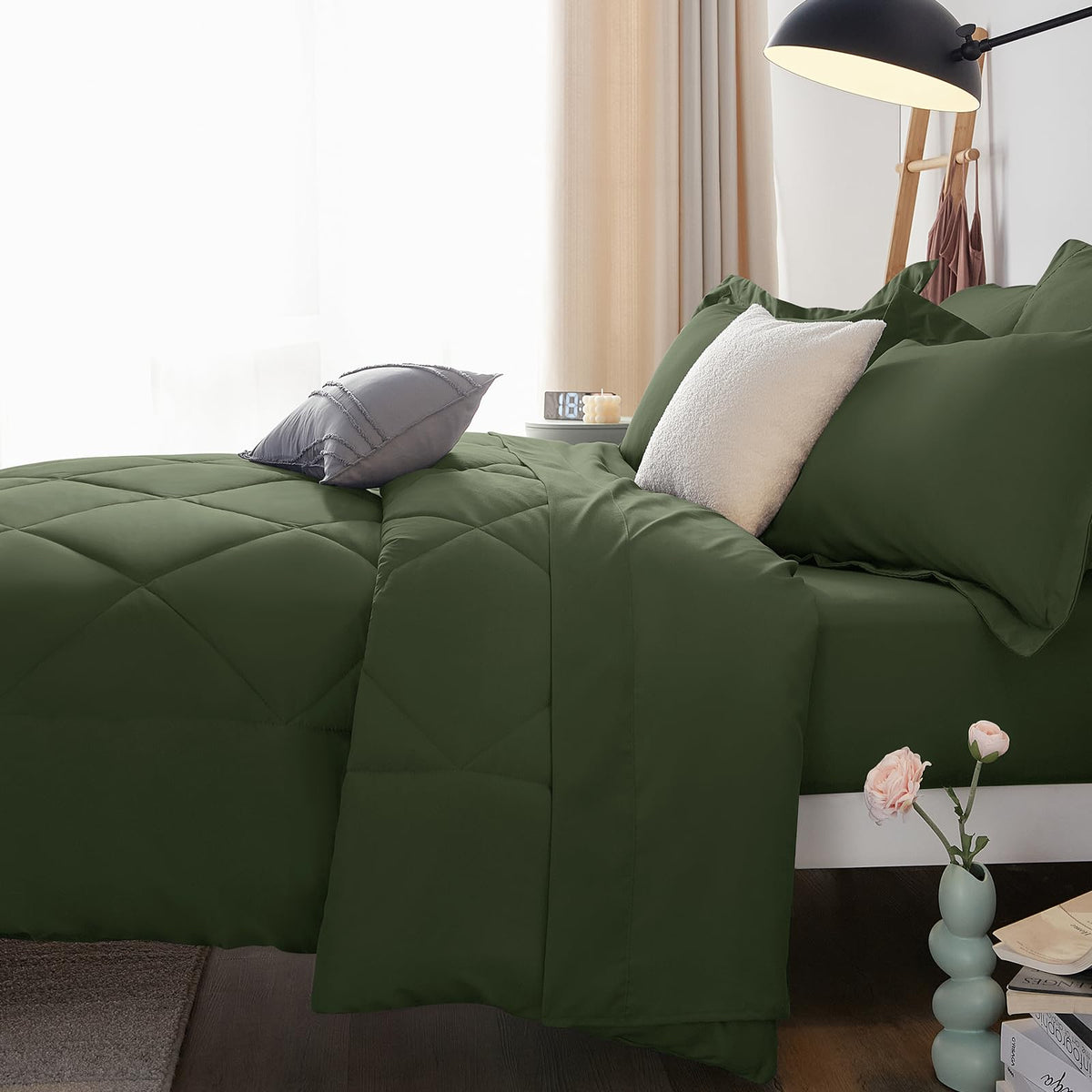 King Size Comforter Set Olive Green