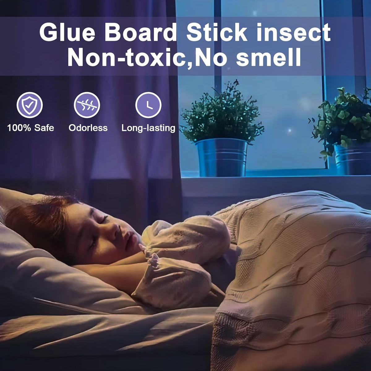 Blue Light Bug Catcher Indoor Plug in, Gnat Traps for House, Indoor Fly Trap for Fruit Fly, Moth and Mosquito, Flying Insect Catcher, 4 Device+8 Refills