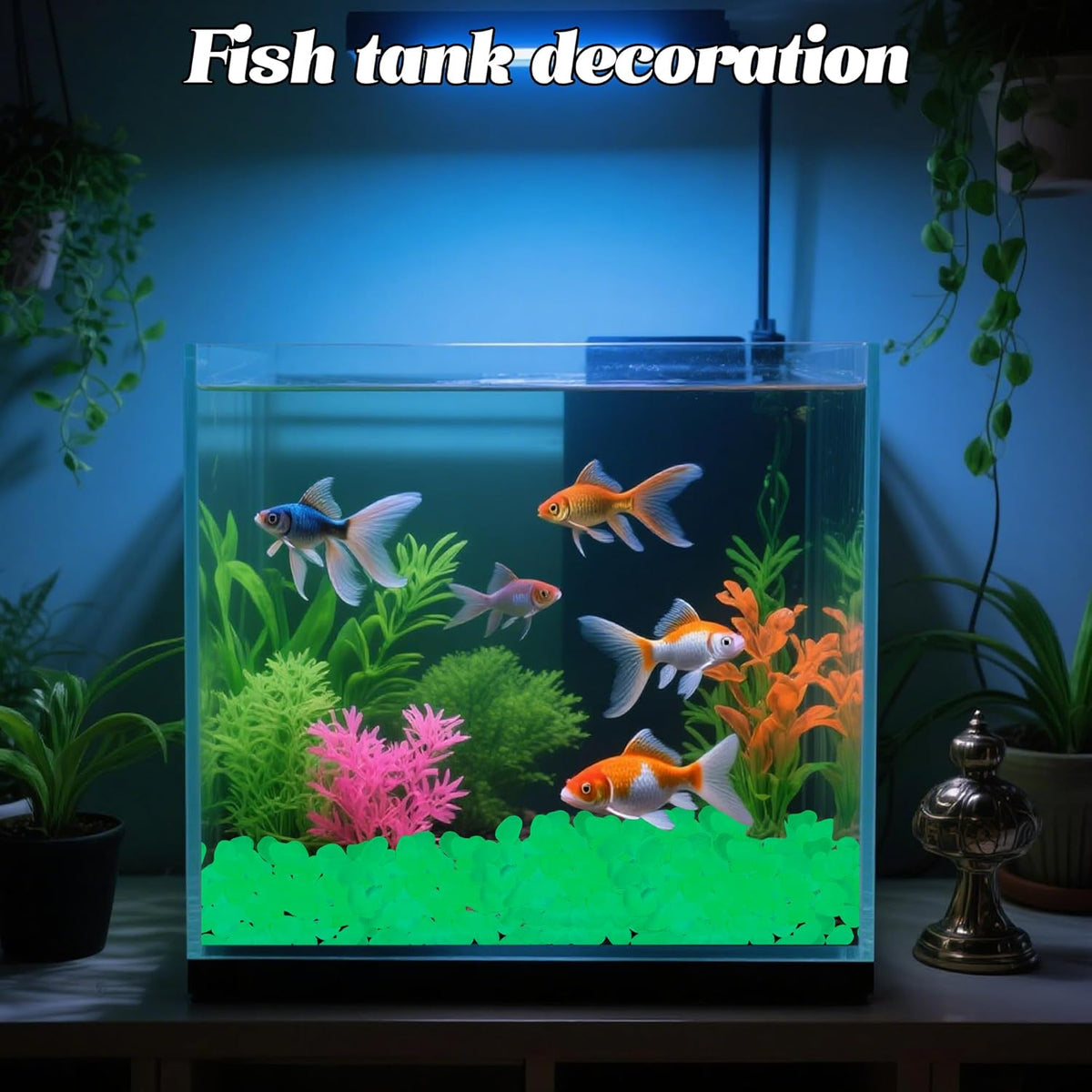0.7LB 25-27mm Glow in Dark Pebbles Glowing Rocks for Garden Outdoor Green Fish Tank Rocks Aquarium Rocks Glowing Rocks Outdoor for Driveway Walkway,Green