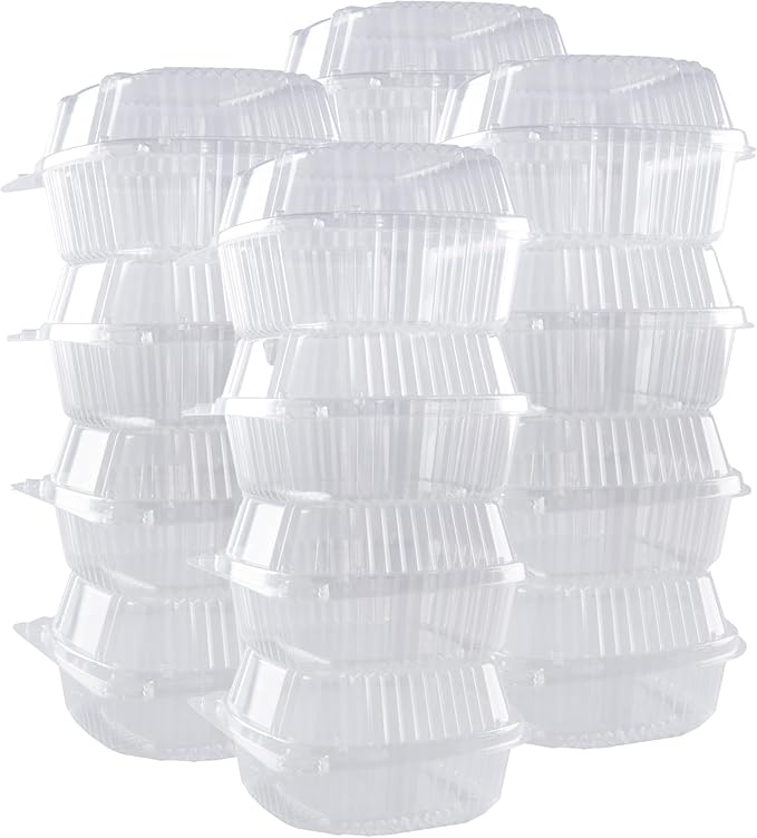O’Creme Bakeable Plastic Mini Cake Pan with Container - Baking Pan With Non-Stick Silicone - Reusable Mold For Baking and Much More - and Clear Snap-Closure Container - 25 Cake Pans + 25 Containers