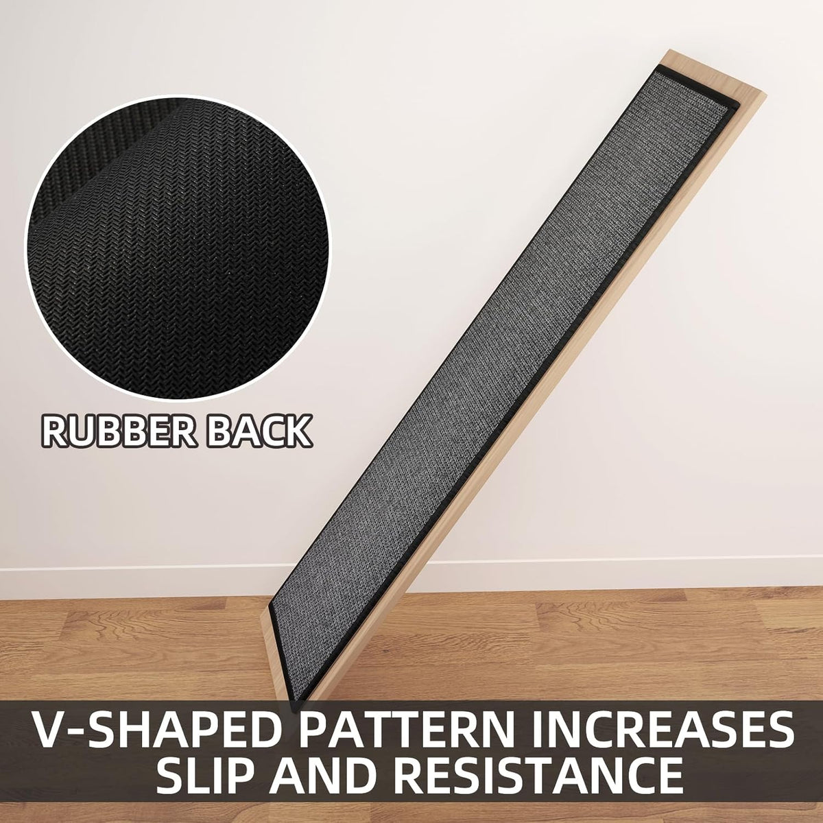 Kitchen Mat 1 PCS, Cushioned Non Slip Rugs for Kitchen Floor, Absorbent Runner Comfort Standing Mats Washable for Kitchen, Office, Home, 17.3"x47" (Black)