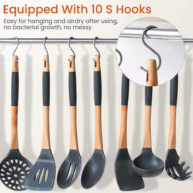 Kitchen Utensils Holder Hanging Racks 304 Stainless Steel Rail Utensil Storage Hanger Wall Mounted Rack for Tools and Pots(40cm)