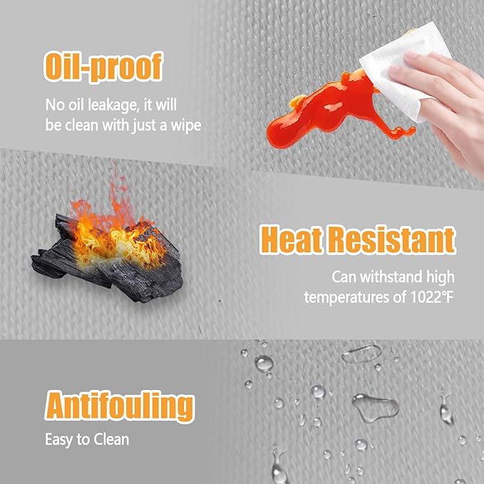 Heat Resistant Mat for Air Fryer,Deep Fryer,Oven,Gray 16x20in Hot Pads for Kitchen Counter Heat Protector,Deep Fryer Coffee Machine Accessories,Under Coffee Maker Mats for Quartz Countertop Protector