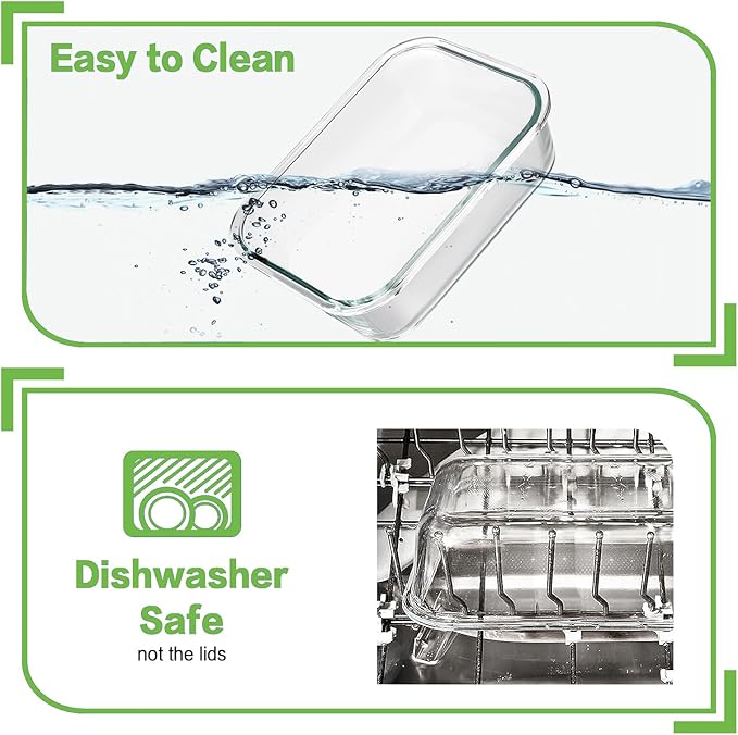 10 Pack Borosilicate Glass Meal Prep Containers with Locking Lids, Glass Food Storage Containers Set, Airtight Lunch Bento Boxes, BPA-Free & Leak Proof, 36oz & 14oz, Freezer, Oven Safe-Deep Blue