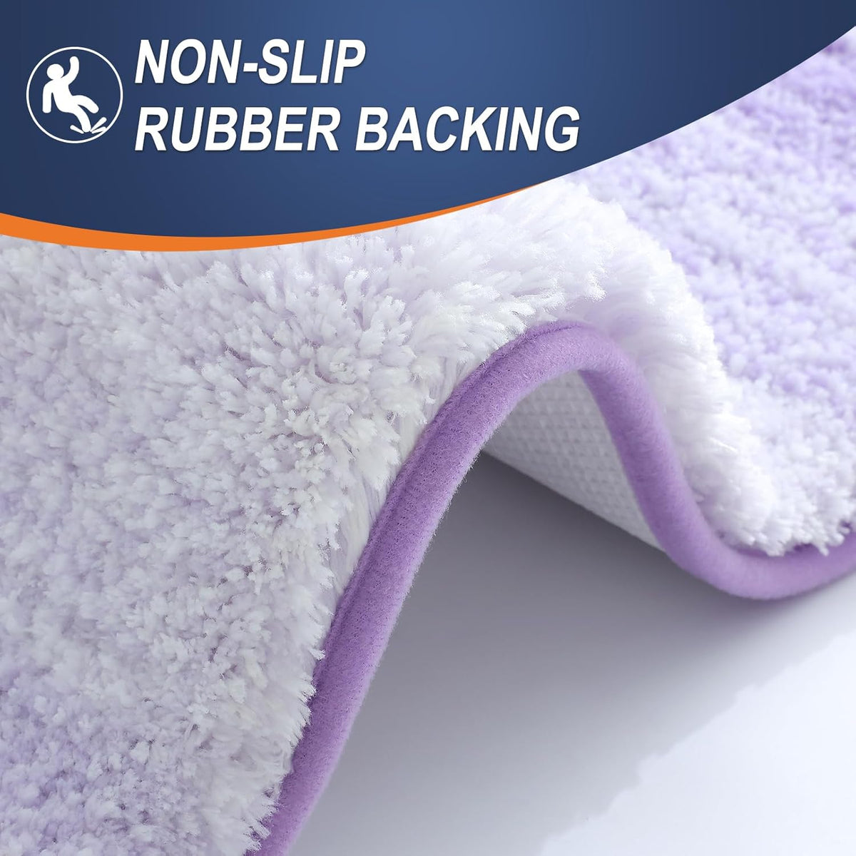 OLANLY Bathroom Rugs Mat 24x16, Extra Soft Absorbent Microfiber Bath Rugs, Rubber Backing, Quick Dry, Machine Washable Bath Mat for Bathroom Floor, Tub and Shower, Home Decor Accessories, Light Purple