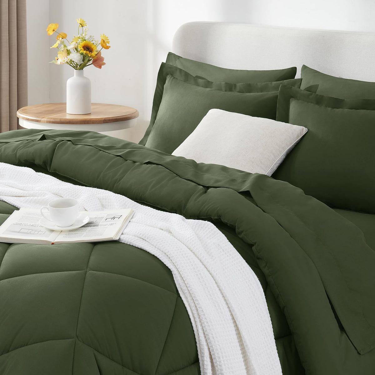 King Size Comforter Set Olive Green