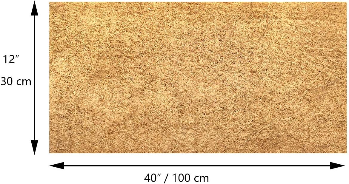 12x40 inch Natural Coco Liner Roll Coconut Coir Liner Sheets Coco Mat for Planter Window Box Flower Basket Garden Decoration Animal Pet Pad