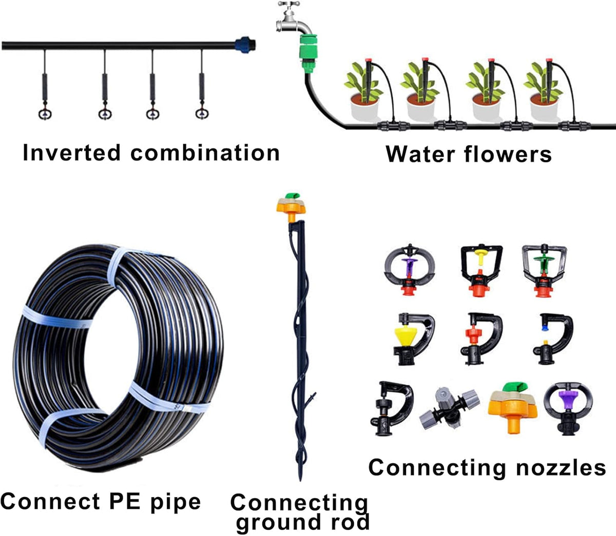 100ft 1/4 inch Drip Irrigation Tubing, Blank Distribution Line Water Hose Garden Watering Tube for Garden Irrigation System