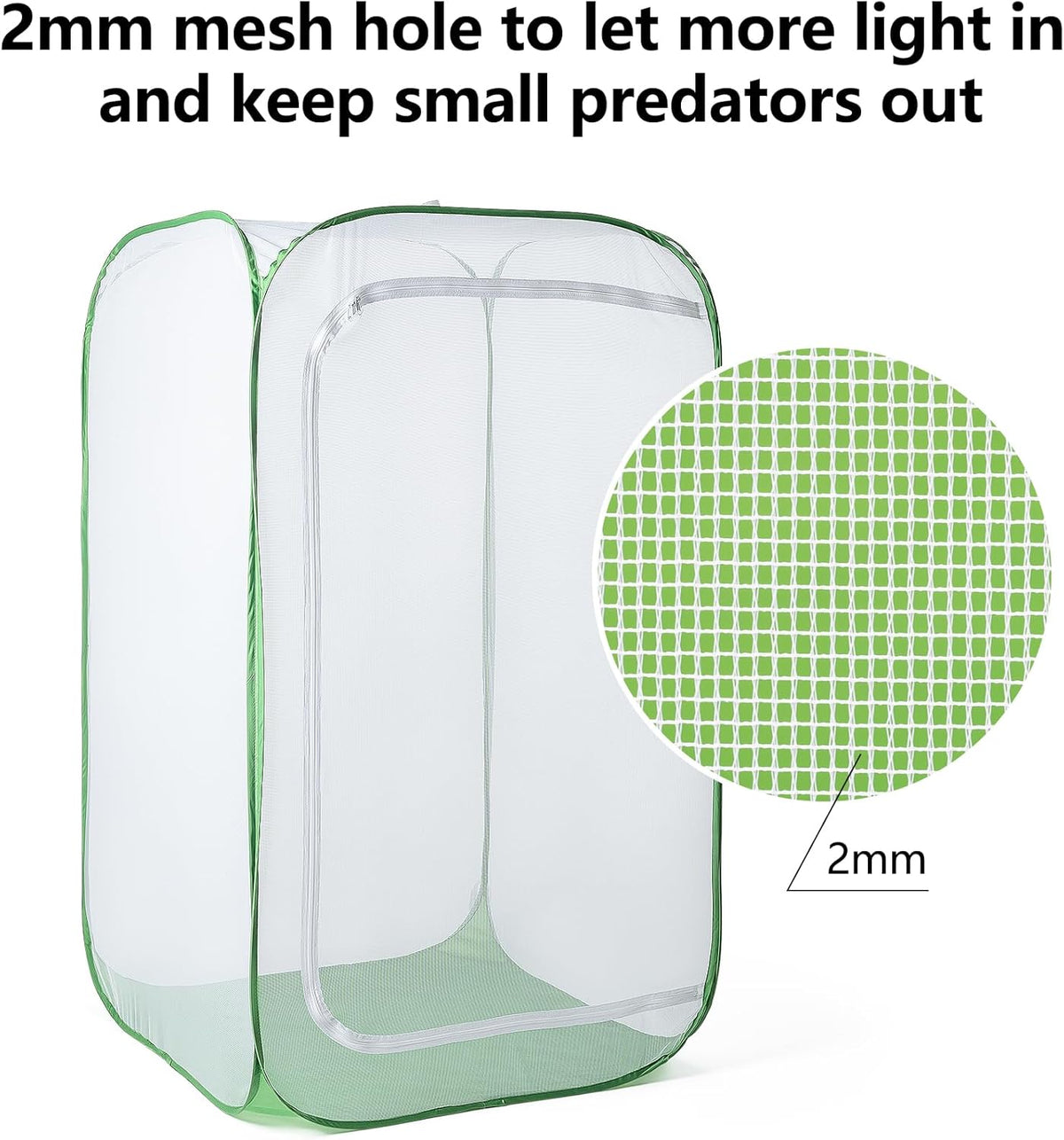 23.6" Outdoor Mesh Plant Enclosure, Plant Cover for Pests, Bird and Pest Protection Guard for Fruit, Vegetables, Flowers and Herbs Pop-Up Cage 15.7 x 15.7 x 23.6 Inches