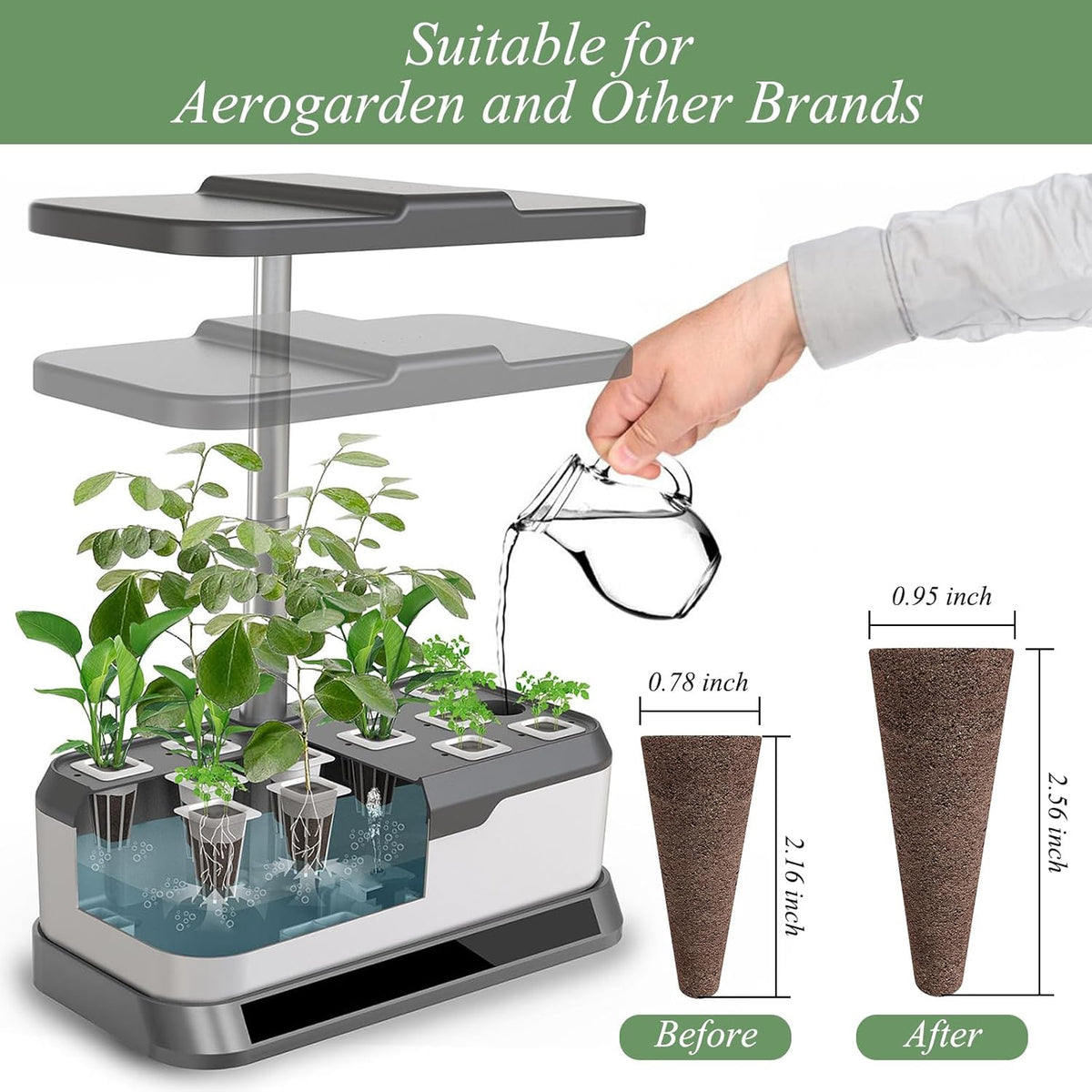133-Pack Hydroponic Grow Sponges kit - Replacement Seed Starter Pods Compatible with AeroGarden - Boost Root Growth - Ideal for Indoor Gardening - Includes 12 Tags & 1 Tweezer (133pack)