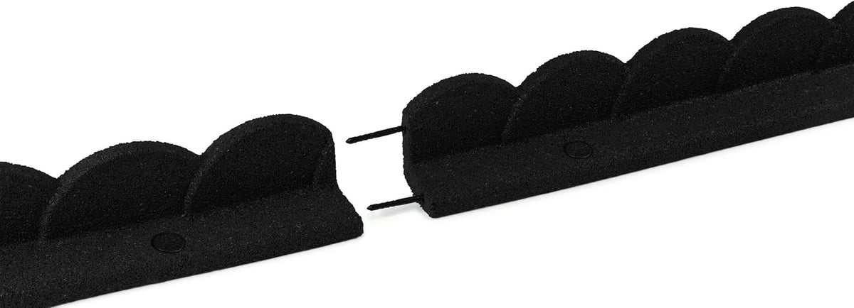 Playsafer L Shaped Flexible Rubber Scalloped Edger for Lawns Landscaping and Playground | Easy No Dig Installation| 4' Long (4, Black)