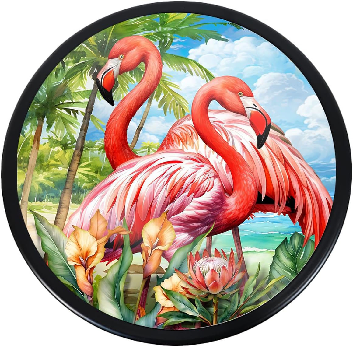 Briarwood Lane Flamingo Pair Cast Iron/Glass Plant Stand