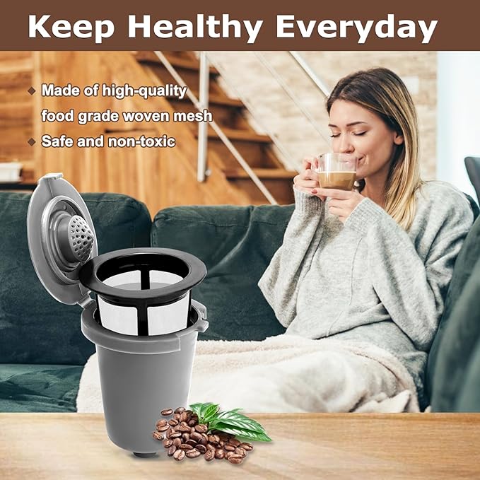 KEEPOW Reusable Filter Cup for Coffee Maker Filter Replacement Parts, Reusable Coffee Filters for Single Serve Coffee Maker for HomeBarista Reusable Filter Cup,1 Pack