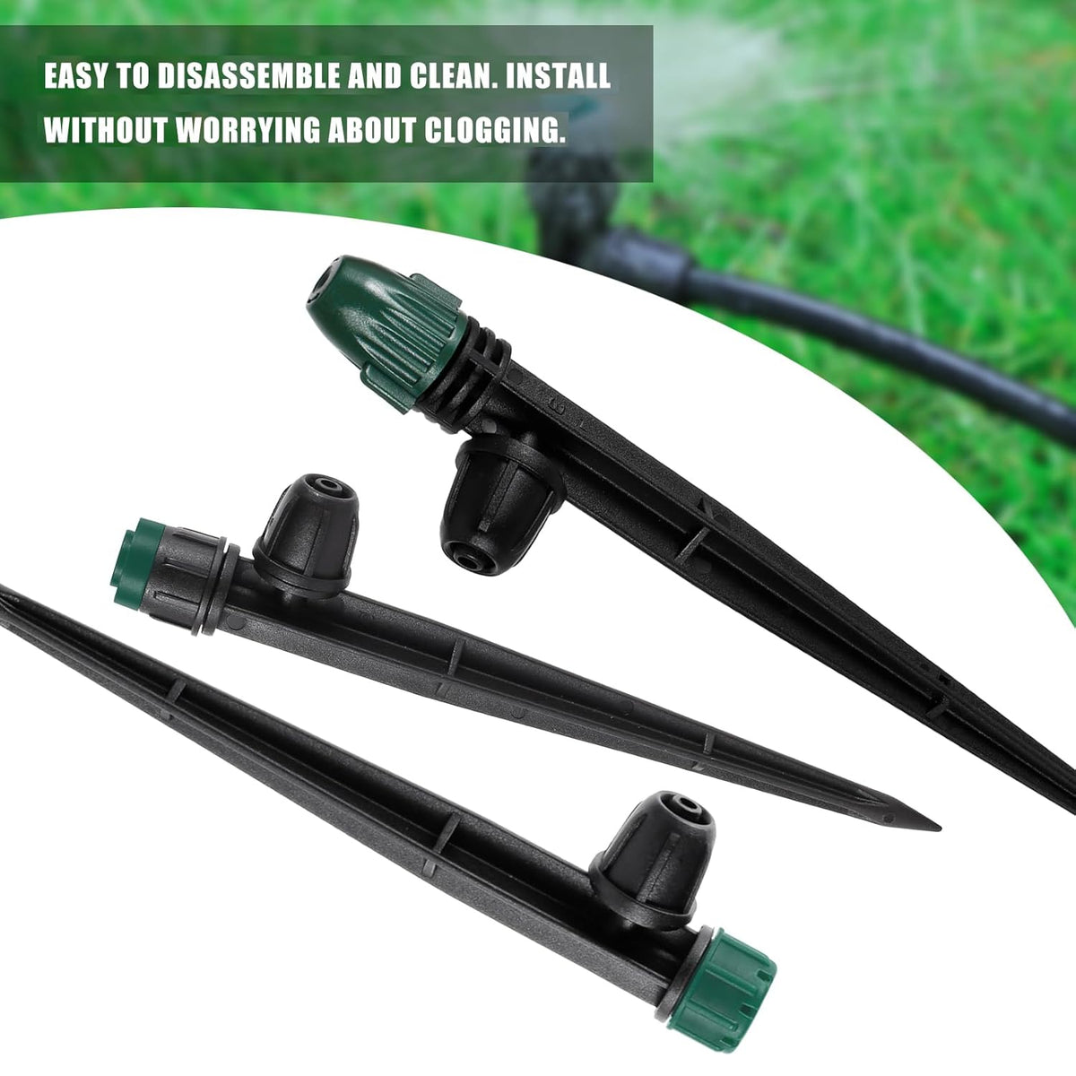 30Pc Anti-Drop Drip Irrigation Kit Lock Barbed Design 10pc Drip Irrigation Emitters 10pc Irrigation Sprayer 10pc Misting Sprinkler for Garden Raised Garden Bed Yard Lawn (30pc-Spray Drip Mist)