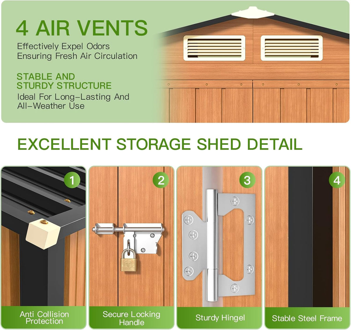 Outdoor Storage Shed, 5x3 Ft Metal Steel Tiny House with Frame Floor & Lockable Door, Vertical Outside Storage Building for Garden, Backyard, Lawn, Patio Utility, Tool Storage