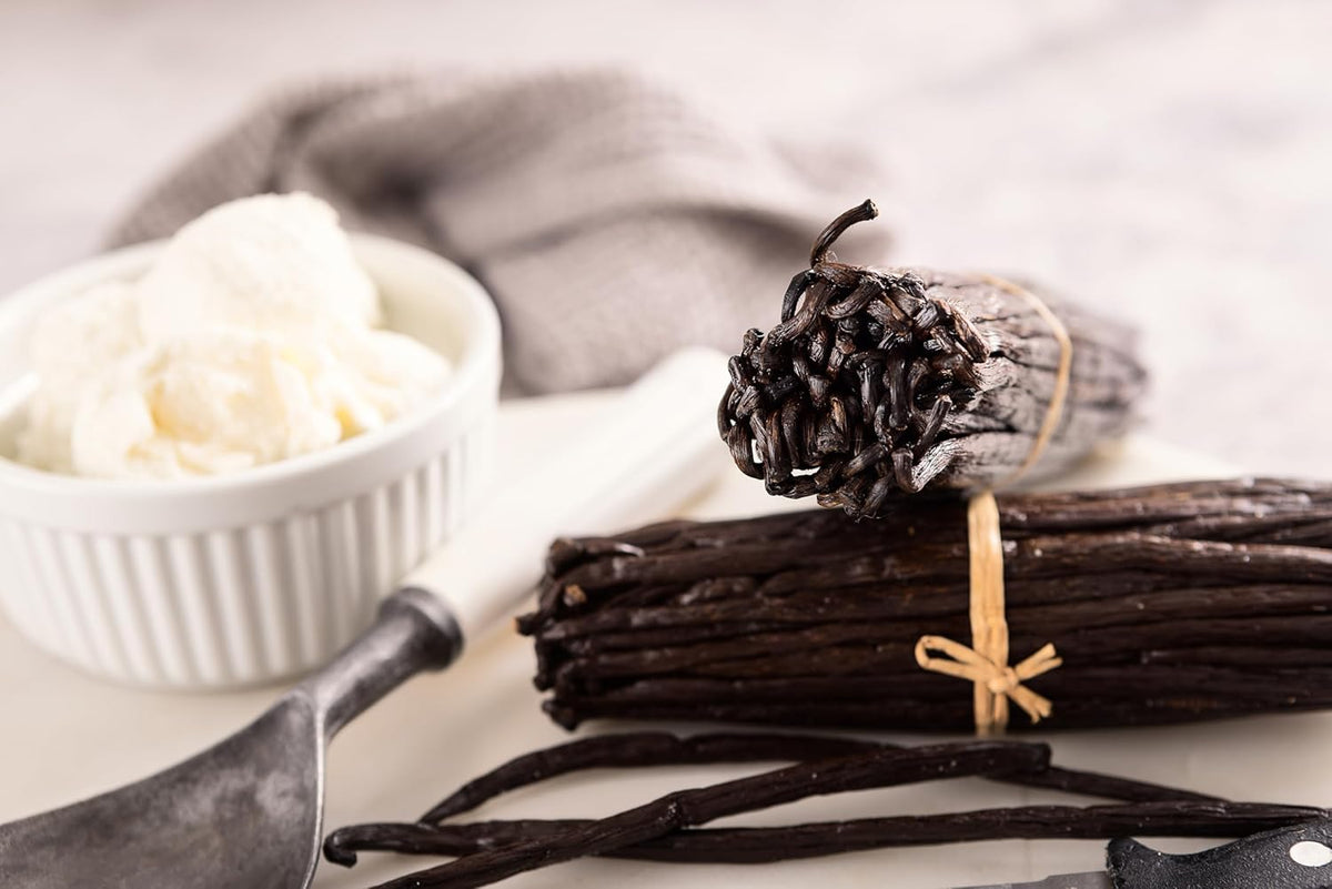 10 Vanilla Beans - Whole Extract Grade B Pods for Baking, Homemade Extract, Brewing, Coffee, Cooking - Tahitian