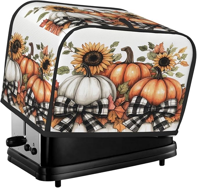 Toaster Cover 2 Slice Pumpkin Sunflower Fall Thanksgiving Kitchen Small Appliance Covers with Pockets Dust and Fingerprint Protection
