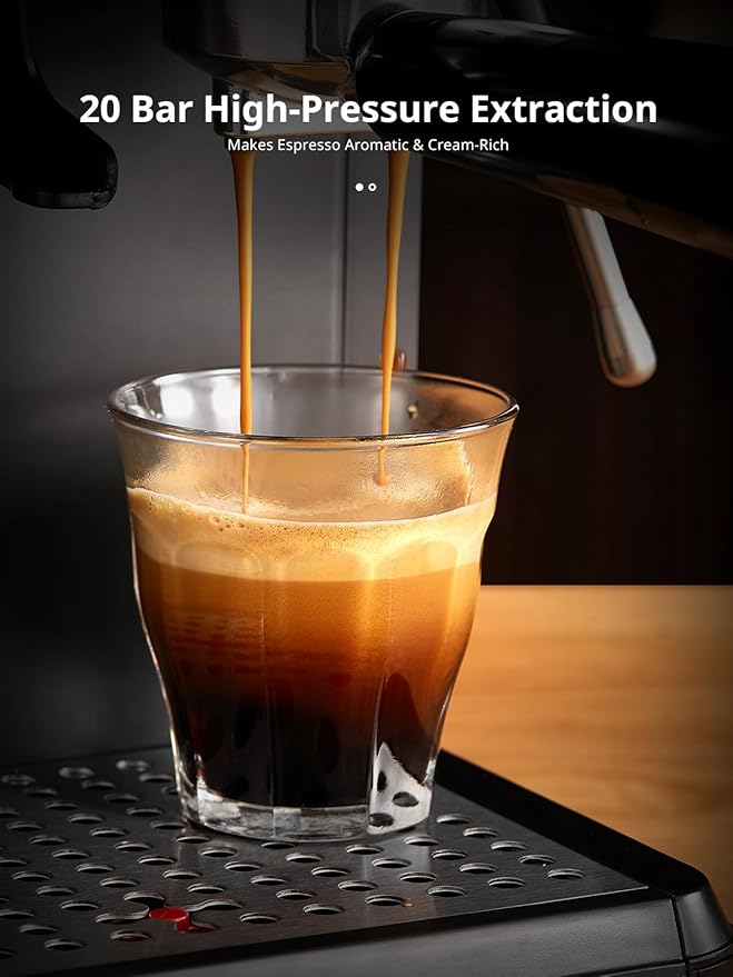 UDI 20Bar Espresso Machine with 20 Grind Settings - Touchscreen Control, Auto Grind (Single/Double Cup), Steam & Self-Cleaning, Quick Brew Café-Quality Coffee Maker for Home