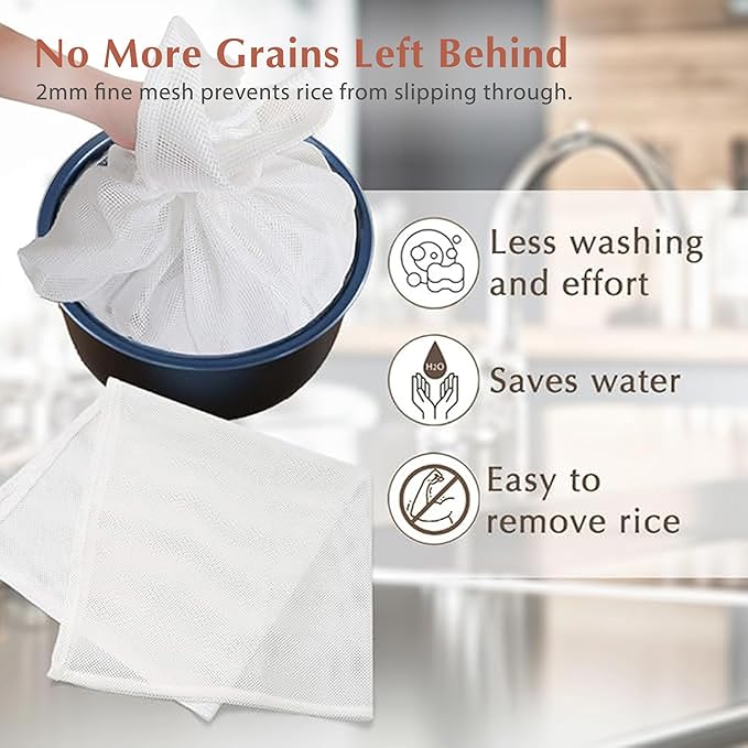 Japanese Rice Cooker Net Sushi Rice Net Mesh Polyester Napkin Reusable Made in Japan (M Size (30"x30")) White