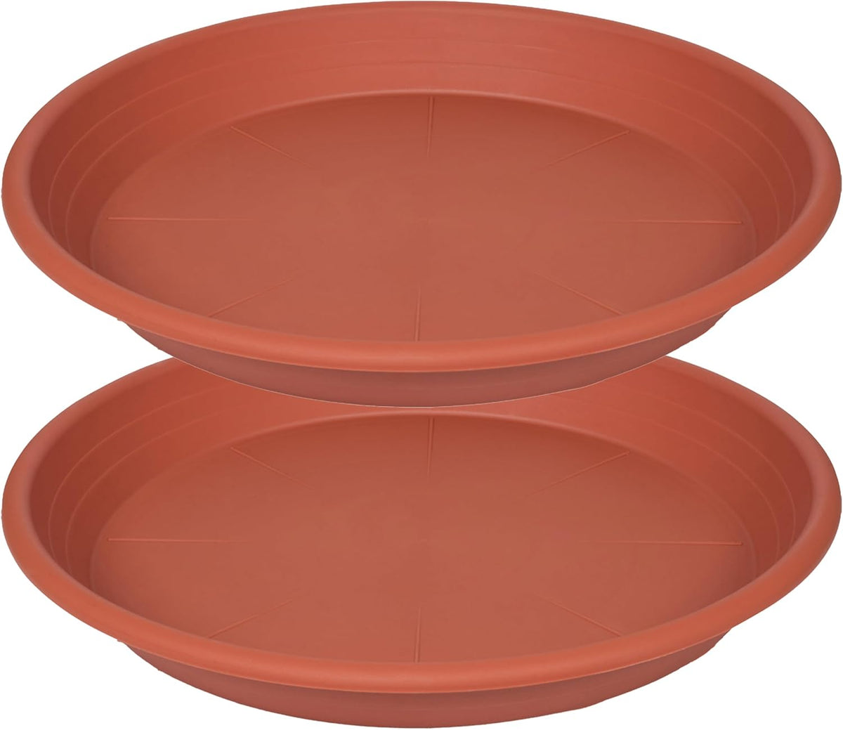 2 Pack of 22 inch Extra Large Plant Saucer, Extra-Deep 3.4" Plant Tray, Bird Bath Bowls for Garden, Plastic Pot Trays for Indoors Outdoors, Water Catcher for Gallon Grow Bags 19-22" (22", Terracotta)