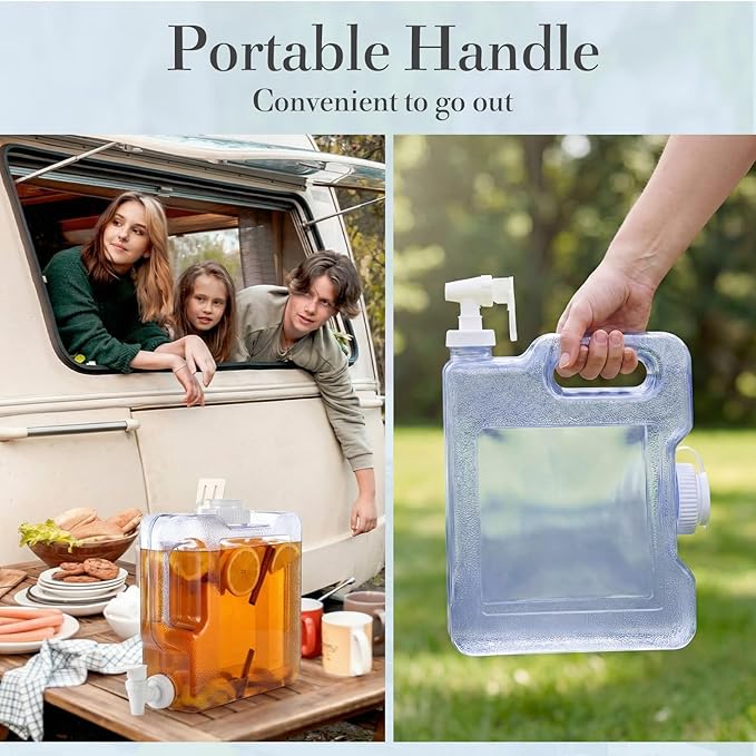 Funnymoom 6 Pcs Drink Dispenser for Fridge Refrigerator Plastic Reusable Water Dispensers Bottle with Spigot Bpa Free for Party Outdoors Home Office Activities(blue, 0.8 Gallon)