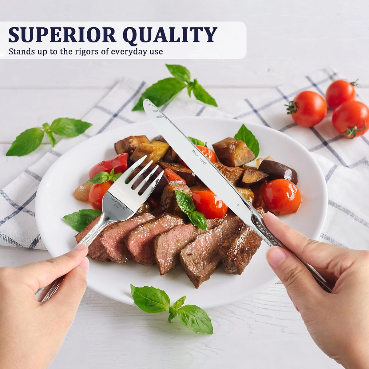 Heavy Duty Silverware Set for 4, Barenthal 20 PCS Luxury Retro Flatware Set Mirror Finish Dishwasher Safe, 18/10 Stainless Steel Silverware Flatware Sets for Home Restaurant Party Christmas Gift