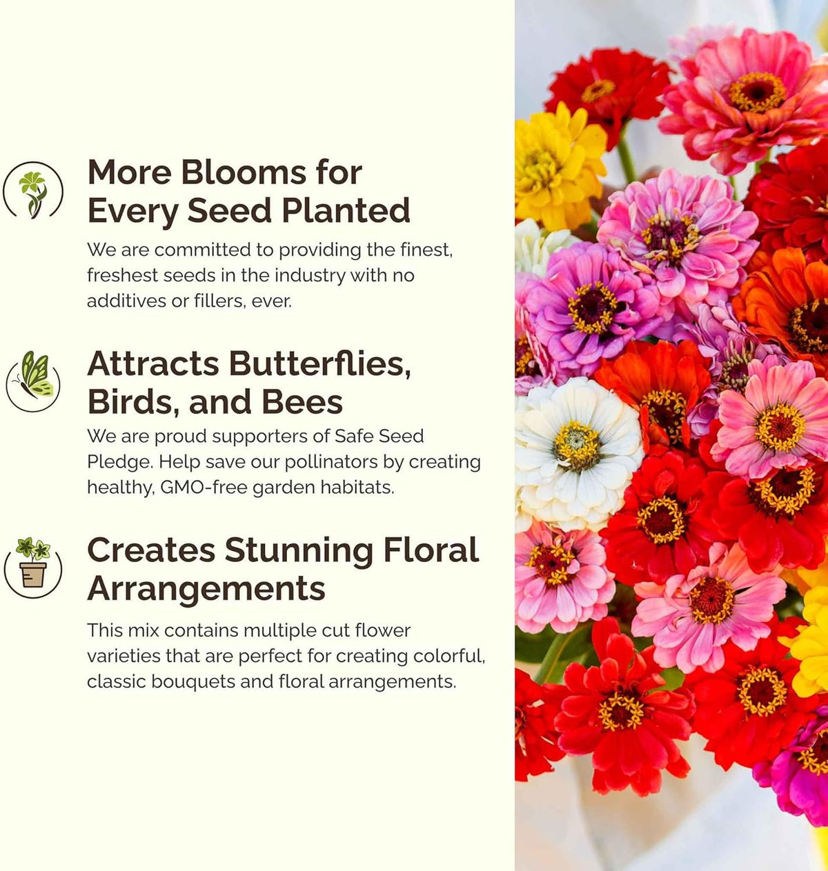 Eden Brothers Late Bloomer Wildflower Mixed Seeds for Planting, 5 lb, 2,400,000+ Seeds with White Yarrow, Snapdragon | Attracts Pollinators, Plant in Spring or Fall, Zones 3, 4, 5, 6, 7, 8, 9, 10