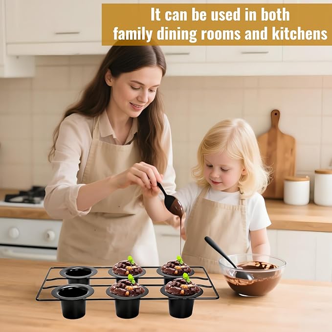 2 Pack Popover Pans, 12 Cups Nonstick Muffin Cupcake Pan, Carbon Steel Round Cheesecake Tin Bakeware Mould for Oven Baking, Muffins, Quiches, Pudding Cakes