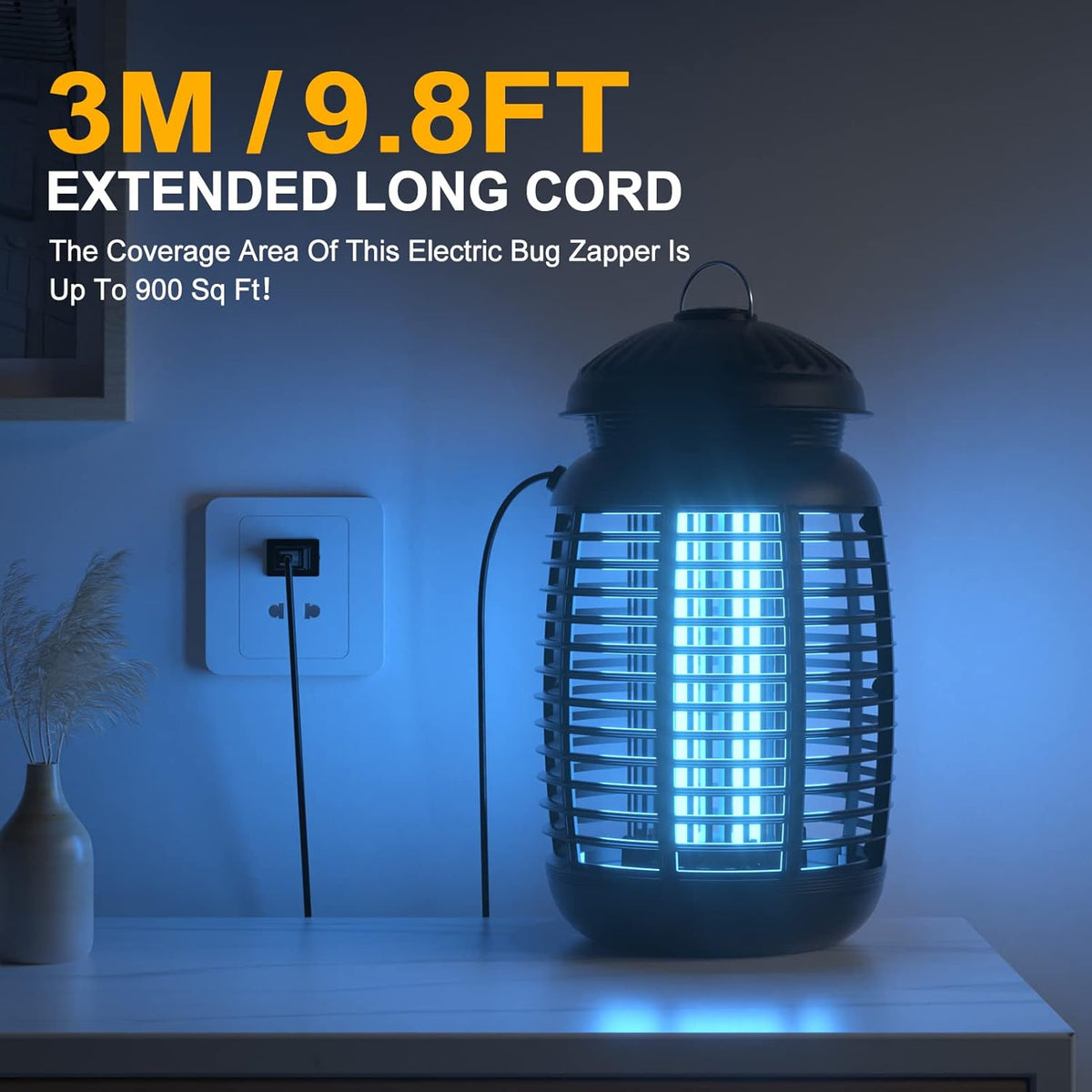 Bug Zapper with Light Sensor, Mosquito Zapper Outdoor 4200V Electric Insect Killer, Waterproof Mosquito Killer, Fly Zapper, Fly Trap for Home Backyard Garden Patio, Mosquito Repellent Outdoor