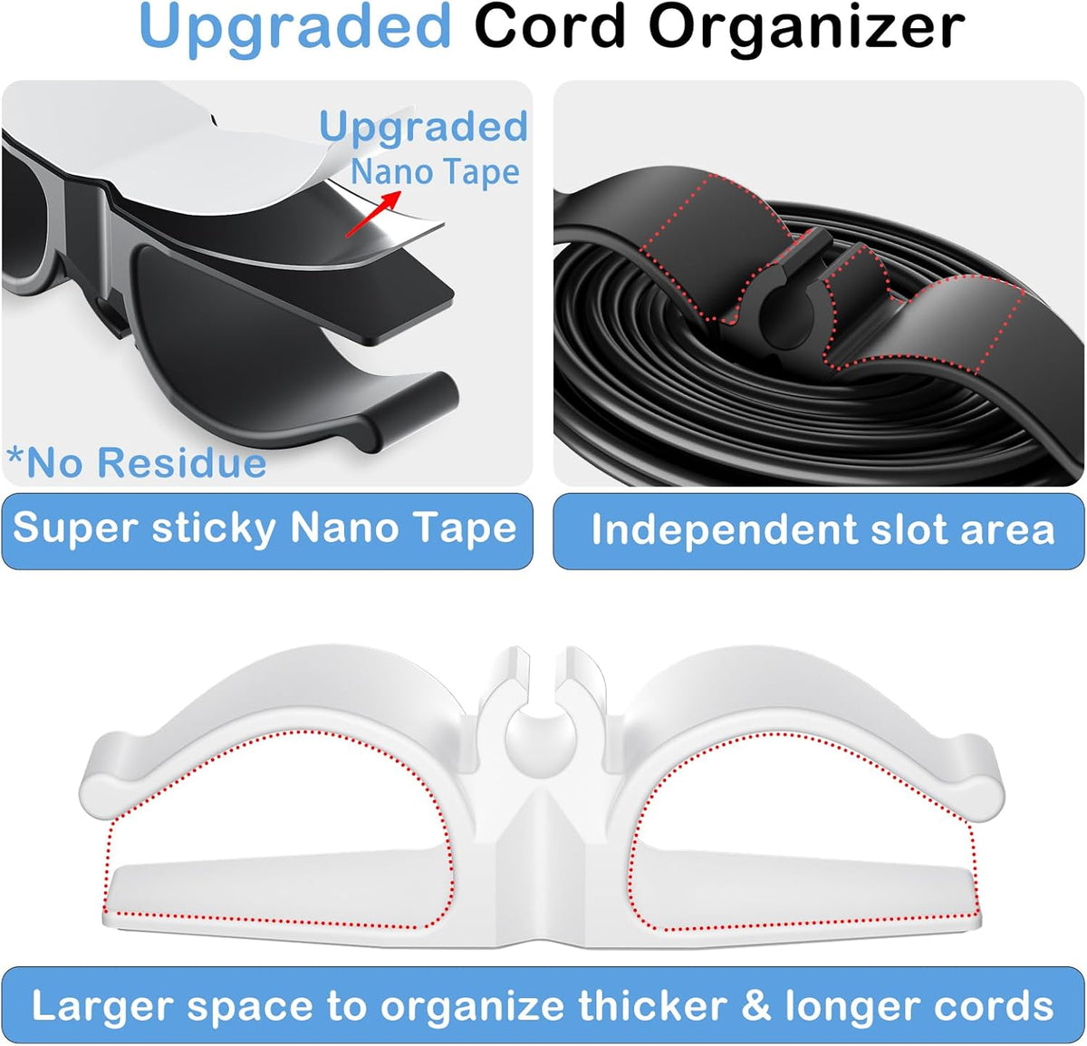 Upgraded kitchen appliance cord organizers Stick On Appliance Wire Organizer, Cord Organizer for Appliances Wire Wrapper for Kitchen Appliances Mixers, Coffee Maker, Pressure Cooker