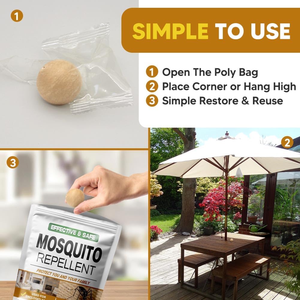 Mosquito Repellent for Patio, Indoor Mosquito Repellent Balls, Mosquito Control for Garage, Outdoor Yard Mosquitoes Deterrent, Mosquitoes Repellant for Room, Keep Mosquito Away for Travel-8P
