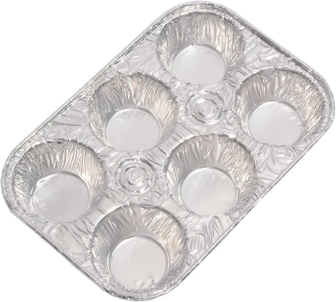 Waytiffer Muffin Pan 6-Cup Cupcake Aluminum Pans Favorite Muffin Tin Size for Baking Cupcakes - Standard Size (6-cup-20Pack)