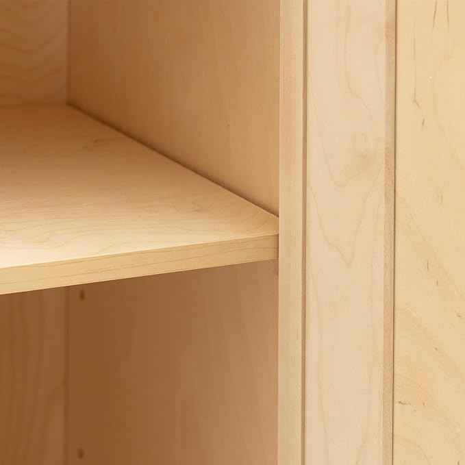 Quicklock RTA (Ready-to-Assemble) 42" Tall Wall Kitchen Cabinets - Shaker Style | 100% Hardwood | Made in America | Soft Close Hardware (Raw Maple, 12" D x 21" W x 42" H)
