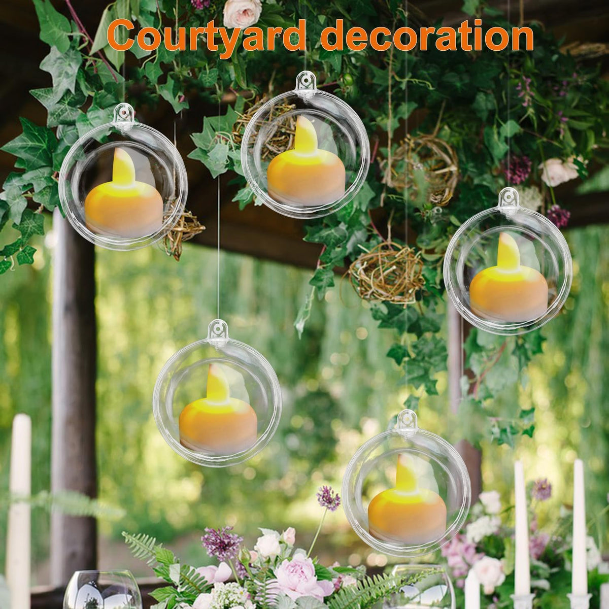 180 Pcs 2.36 Inch Clear Plastic Fillable Balls, Christmas DIY Fillable Ornaments Balls, Plastic Ornaments Ball for Christmas, Holidays, Weddings, Parties, and Home Decor