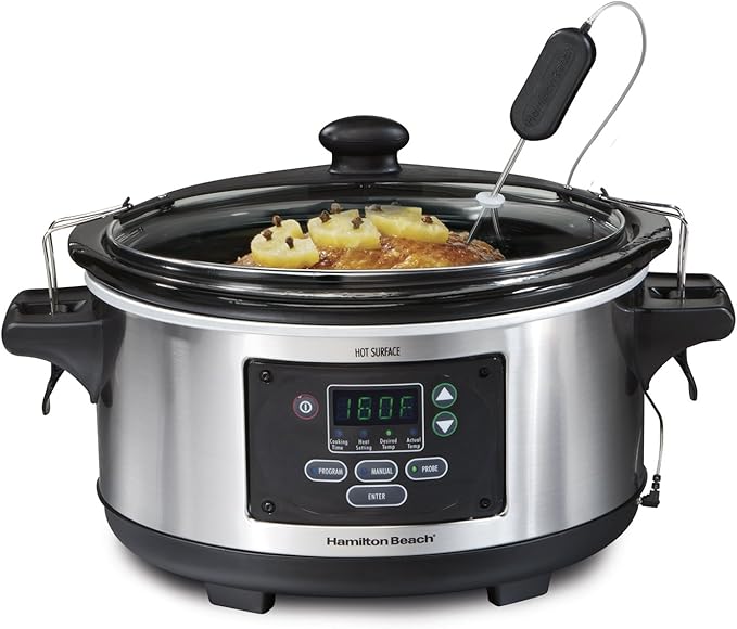 Hamilton Beach 6 Quart Programmable Slow Cooker and Air Fryer Lid Bundle