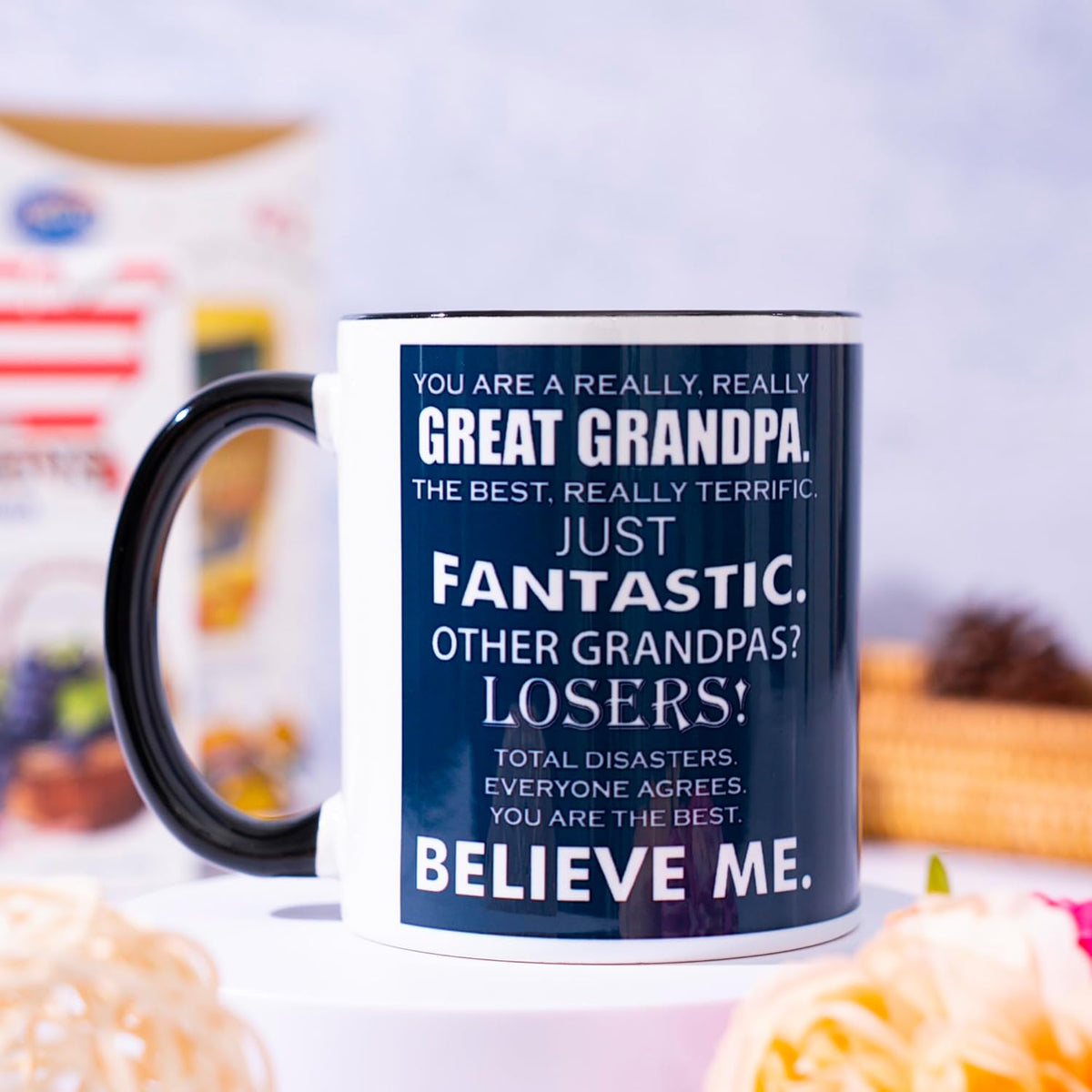 decorluxes Best Dad Ever Mug 11oz Funny Coffee Mug, Gift For Father's Day, Birthday for Dad, Papa, or Daddy from Son, Daughter, or Wife (GRANDPA)