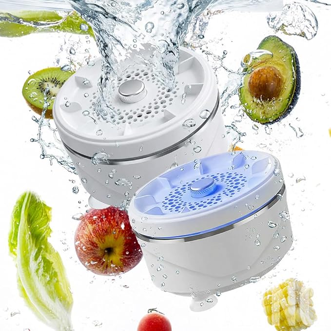 Fruit and Vegetable Washing Machine, 2026 Upgraded Produce Washing Device with Titanium Plate, Waterproof Food Cleaner, Rechargeable for Kitchen and Outdoor Use (1)