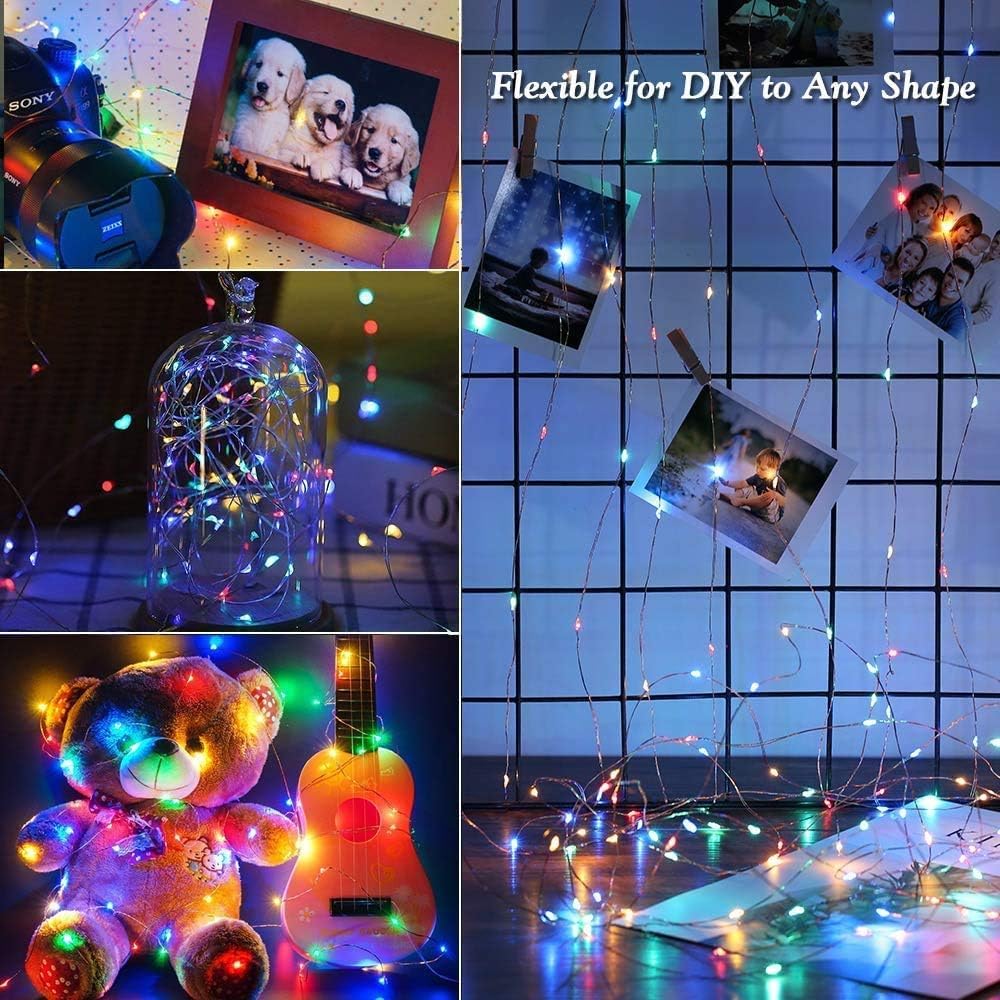 Joomer Solar Fairy Lights, 4-Pack Total 104FT 320LED Solar String Lights Outdoor Waterproof 8 Lighting Modes for Fence Party Garden Patio Yard Home Holiday Tree Outdoor Decoration (Multicolor)