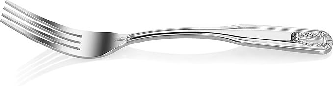 New Star Foodservice 58284 Shell Pattern, 18/0 Stainless Steel, Dinner Fork, 7.7-Inch, Set of 12