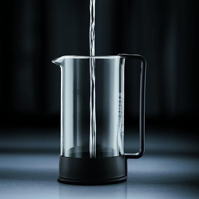 Bodum 12oz Brazil French Press Coffee Maker, High-Heat Borosilicate Glass, Black - Made in Portugal